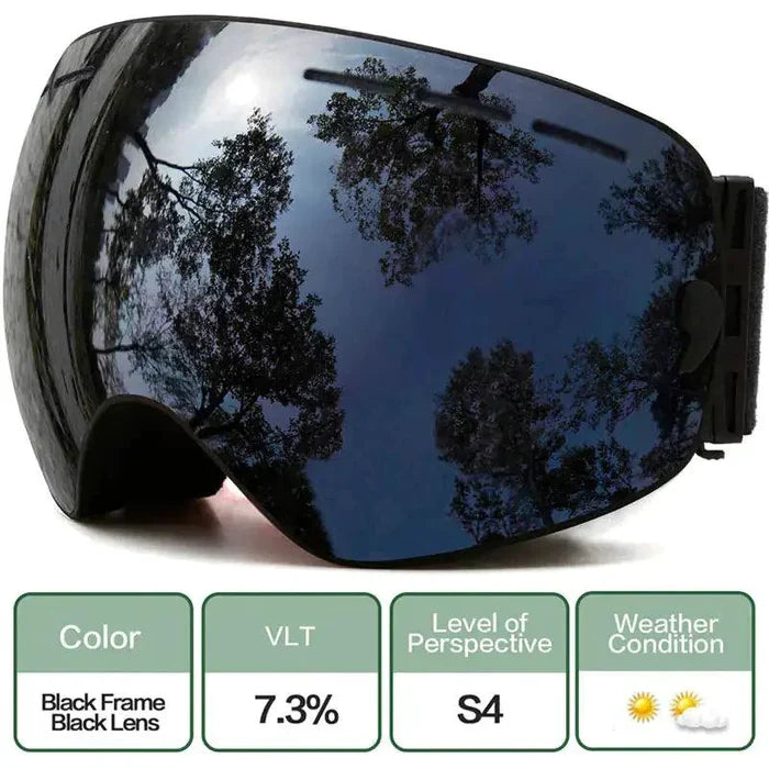 Mandotos ClearView anti-fog ski goggles with clear lens and adjustable strap, designed for snow sports and winter outdoor activities.