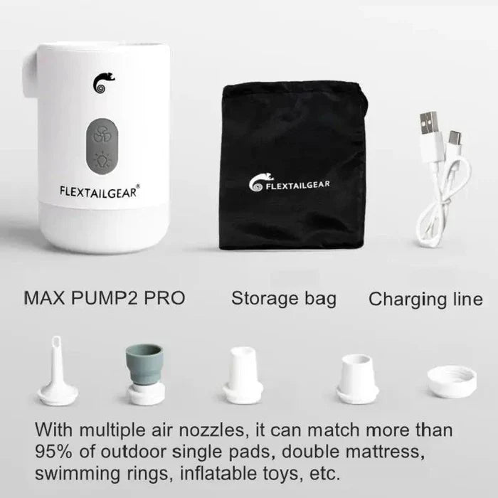 Mandotos compact electric air inflator with digital display and portable design for quick tire and inflatables inflation.