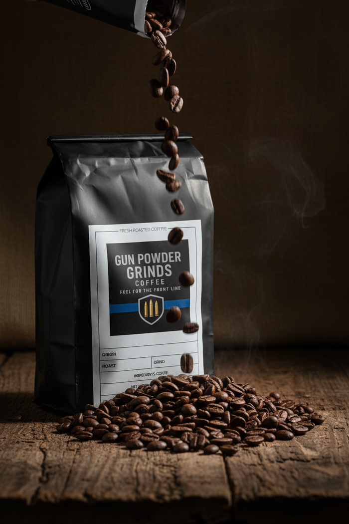 Gun Powder Grinds Costa Rica close-up with beans