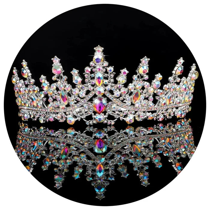 Crystal Elegance Wedding Tiara by MANDOTOS INTERNATIONAL featuring sparkling crystals and intricate silver design for bridal occasion