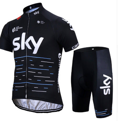 Ancient Energy short sleeve cycling suit with a fitted design, colorful pattern, and breathable fabric for active riding.
