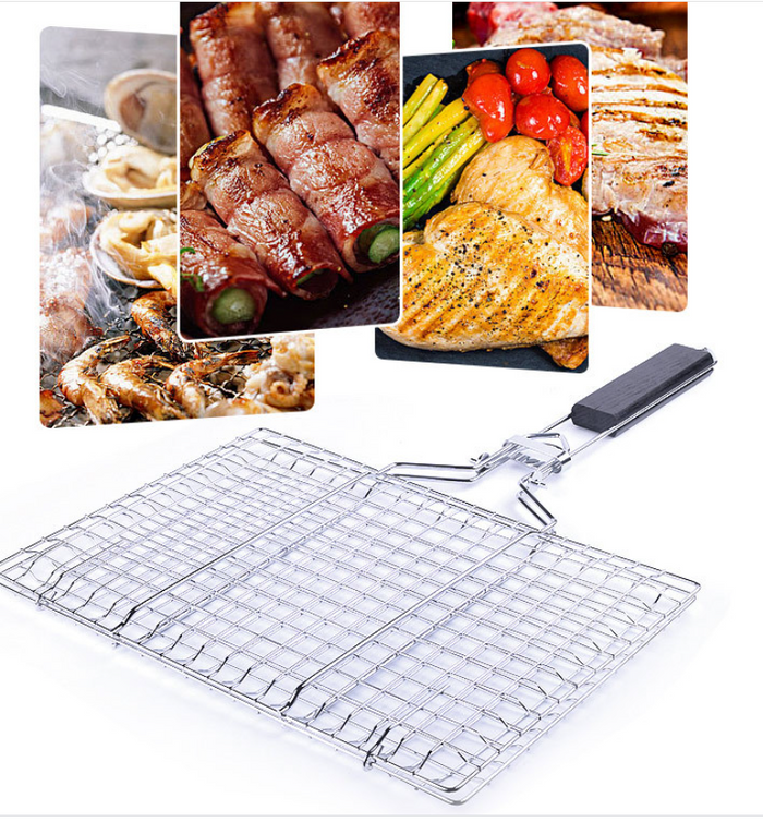 Detachable Grill Net Foldable Grill Square Grilled Vegetable Basket Grilled Fish