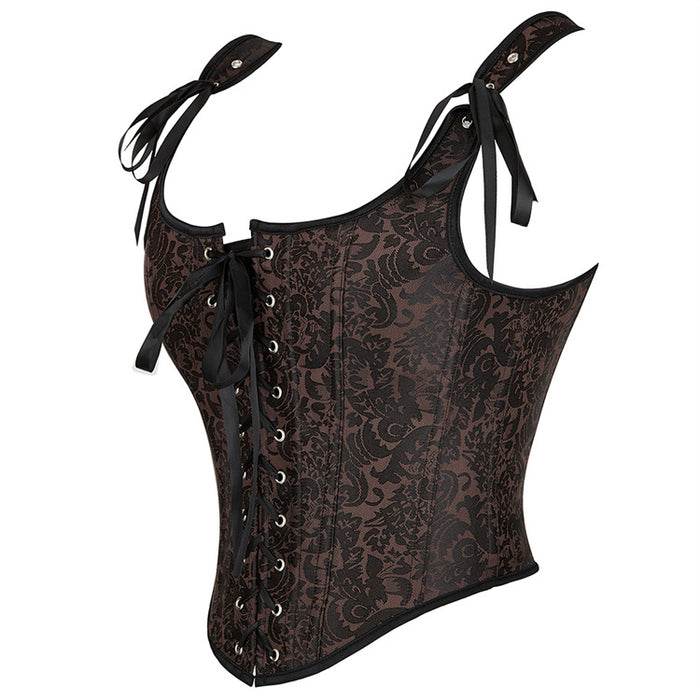 Double-shoulder Strap Court Corset Jacquard Vintage Corset
