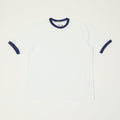 Drake's Cotton Crew Neck Ringer T-Shirt - White/Blue
