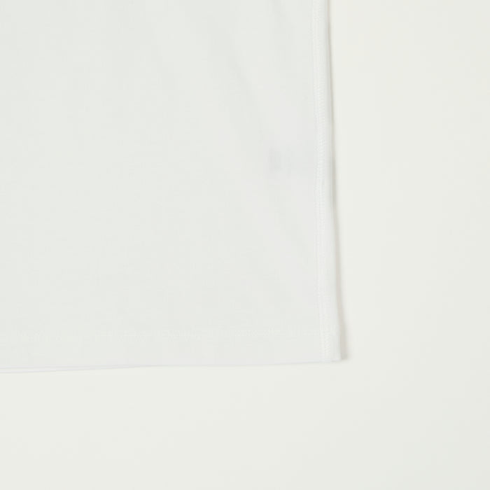 Drake's Cotton Crew Neck Ringer T-Shirt - White/Blue