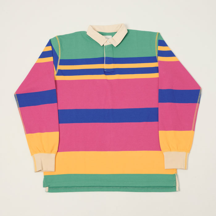 Drake's 'Pastel Stripe' Rugby Shirt - Pink/Blue/Mint