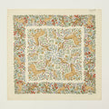 Drake's 'Unicorn' Printed Bandana wool/silk - Ecru