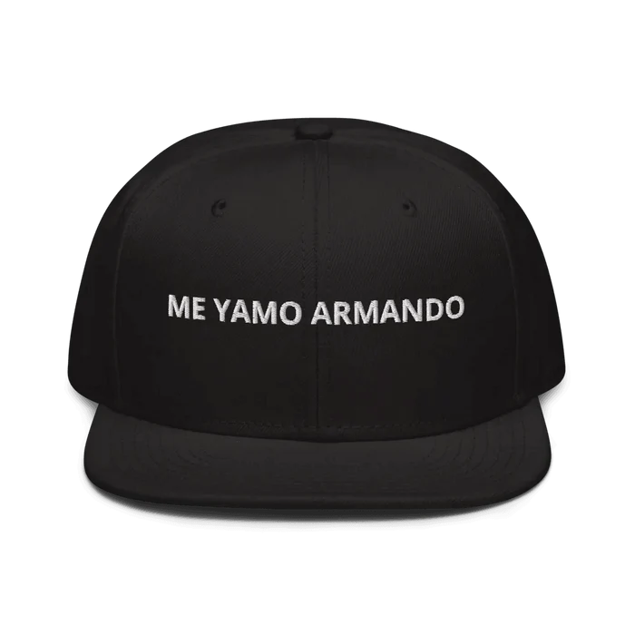 Mandotos DreamFit Snapback cap in Style 125-978 with adjustable strap and embroidered logo, black and white color scheme.