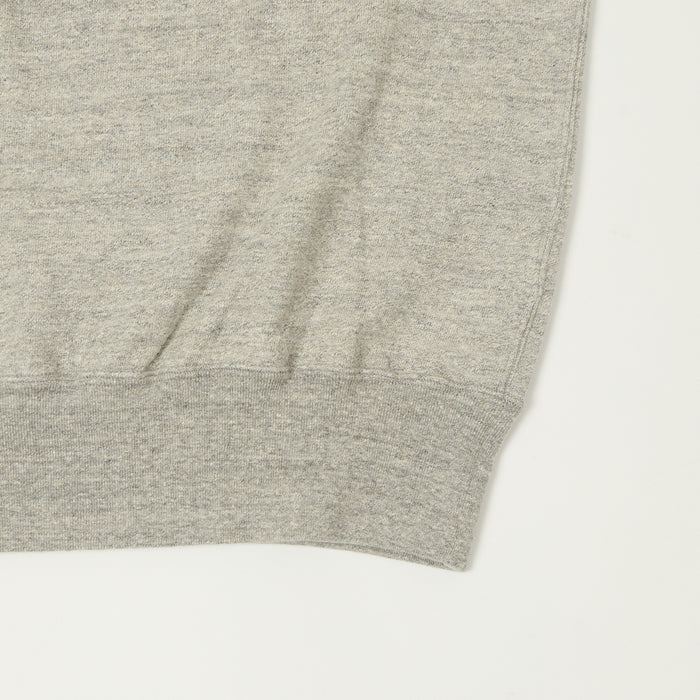 Dubbleworks Cut Off Sleeve Sweat Polo Shirt - Heather Grey
