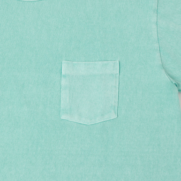 Dubbleworks Heavy Fabric Pigment Dye Pocket Tee - Light Turquoise