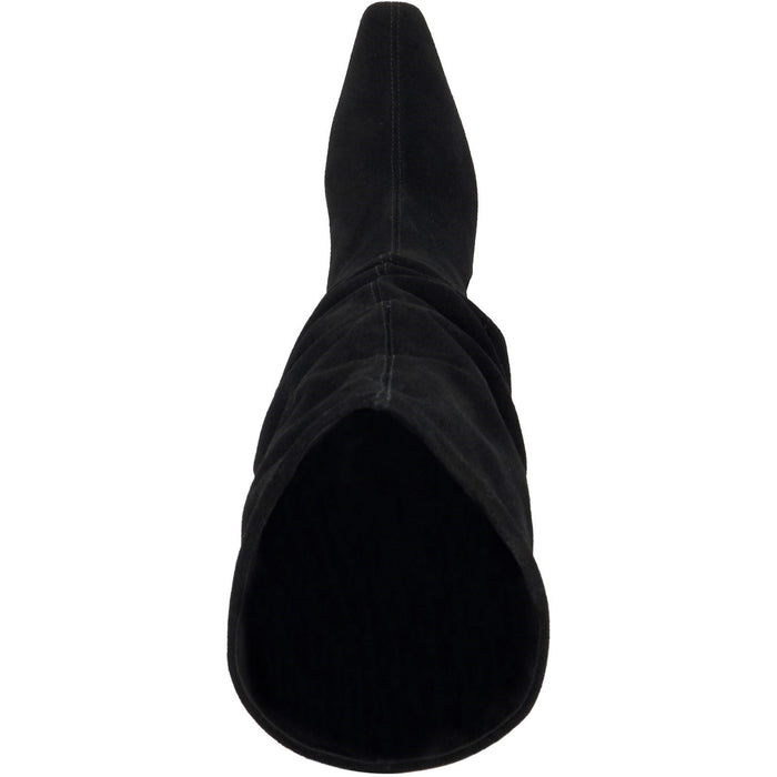 Dune Saunders Leather Women's Black Heeled Knee High Boots