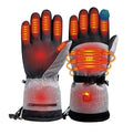 Mandotos electric heated gloves for skiing and motorcycle riding with touchscreen compatibility and rechargeable battery.