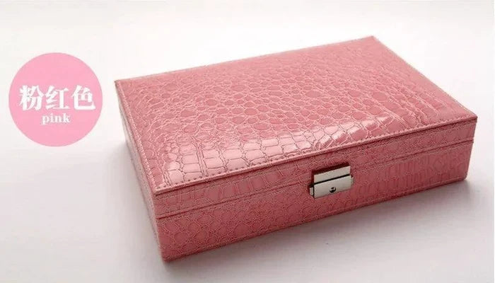 Elegant leather vanity case by MANDOTOS with a sleek, stylish design and compact size for travel and organization.