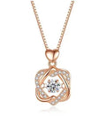 Elegant rose gold heart necklace by MANDOTOS featuring a delicate chain and a polished heart pendant.