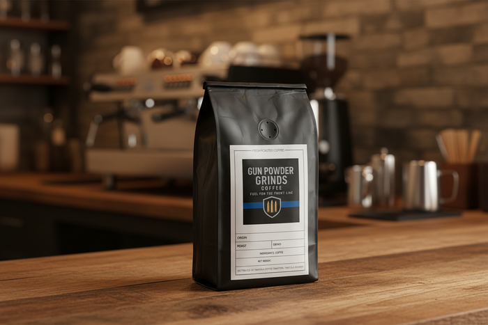 Gun Powder Grinds Ethiopia Natural in coffee shop