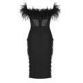 European And American Tube Top Ostrich Feather One-piece Dress