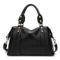 Mandotos women's fashion shoulder bag with multiple compartments, stylish handbag for ladies, black leather design.