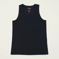 FilMelange 'Ryan' Organic Cotton Rib Vest - Black Navy