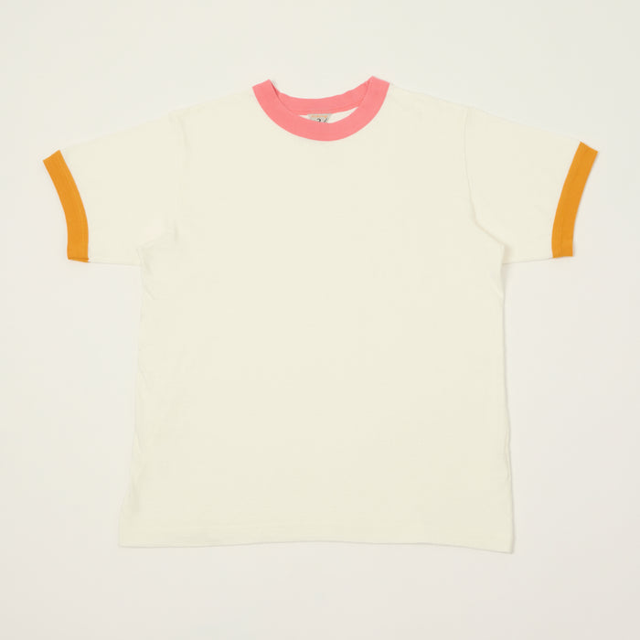 FilMelange 'Volker II' Ringer T-Shirt  - White/Peach
