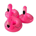 Mandotos Flamingo Fun Pool Party Cup Holders in bright pink with flamingo design, perfect for keeping drinks cool during outdoor celebrations.