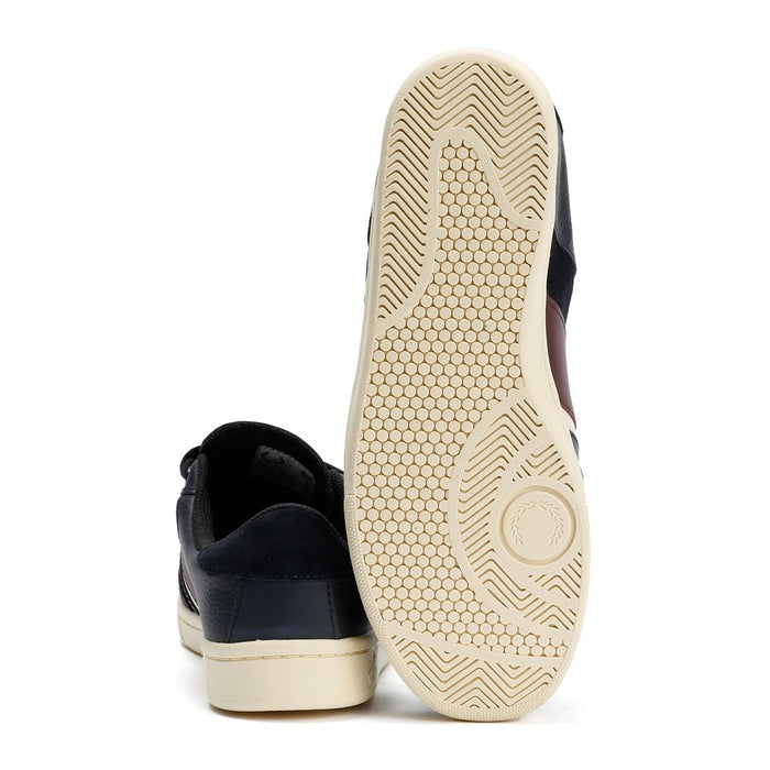 Fred Perry B725 Leather Suede Men's Navy/Ecru/Oxblood Trainers