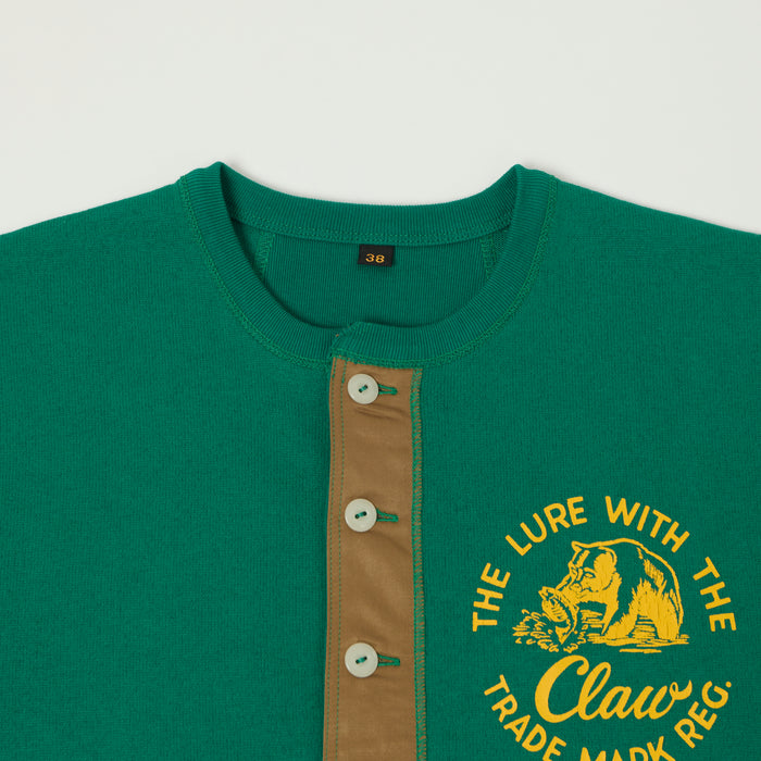 Freewheelers & Co Power Wear 'Claw' Long Sleeve Henley - Green