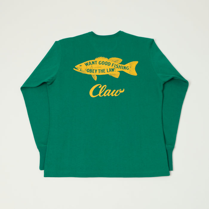 Freewheelers & Co Power Wear 'Claw' Long Sleeve Henley - Green