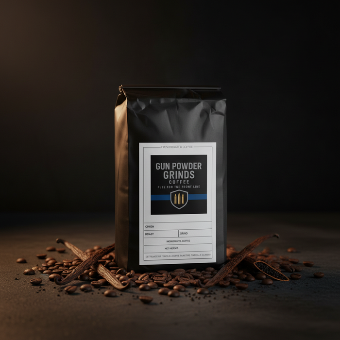 Gun Powder Grinds French Vanilla with vanilla bean pods