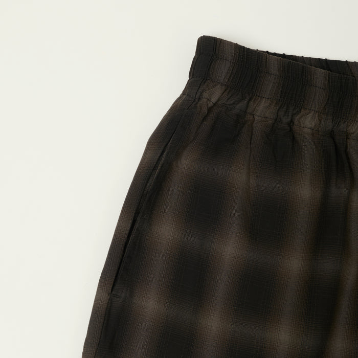 FULLCOUNT 1143 Ombre Check Resort Shorts - Black