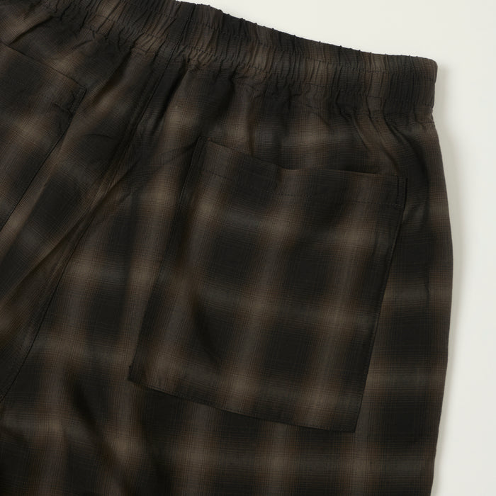 FULLCOUNT 1143 Ombre Check Resort Shorts - Black