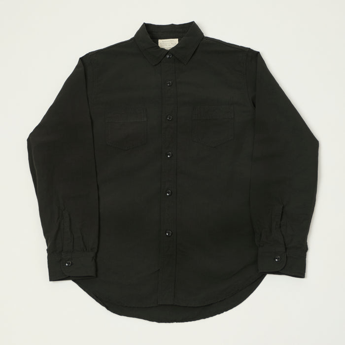 FULLCOUNT 4091L 1920s Cotton/Linen Farmers Shirt - Black