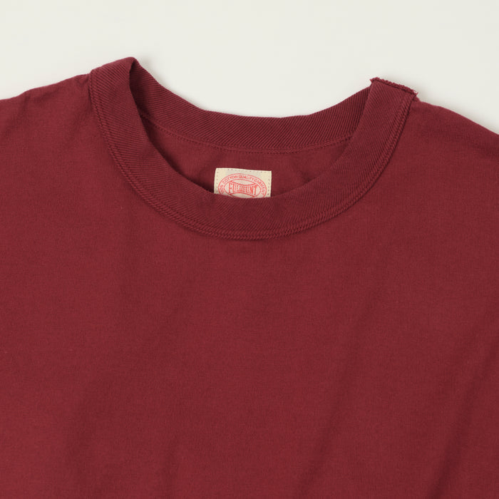 FULLCOUNT 5222 Flat Seam Heavyweight T-Shirt - Burgundy