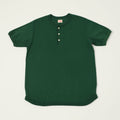 FULLCOUNT 5222H Flat Seam Heavyweight Henley - Dark Green