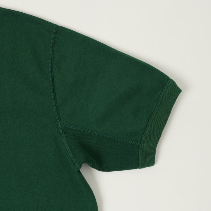 FULLCOUNT 5222H Flat Seam Heavyweight Henley - Dark Green