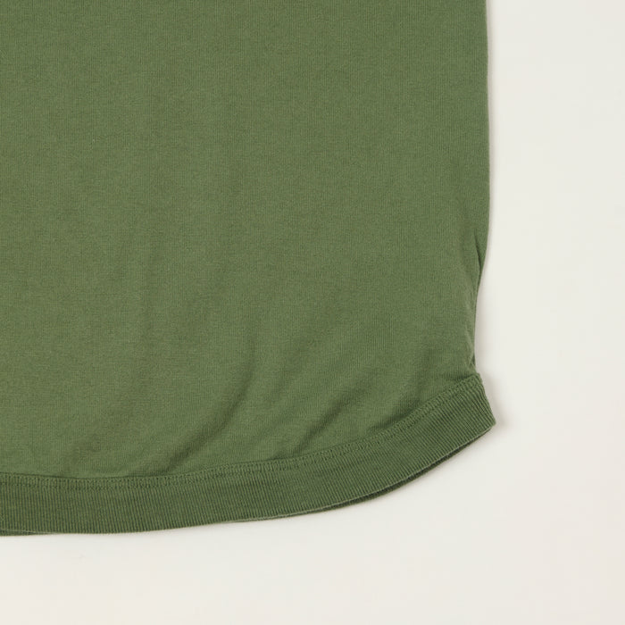 FULLCOUNT 5222H Flat Seam Heavyweight Henley - Evergreen