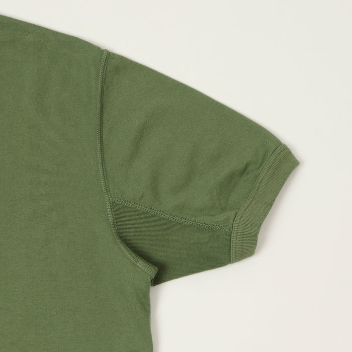 FULLCOUNT 5222H Flat Seam Heavyweight Henley - Evergreen