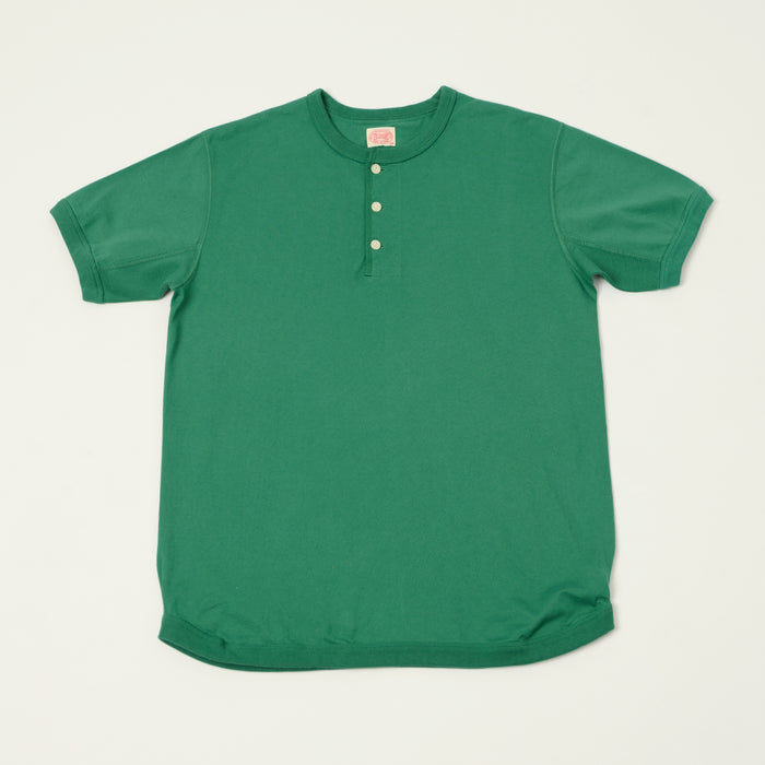 FULLCOUNT 5222H Flat Seam Heavyweight Henley - Green