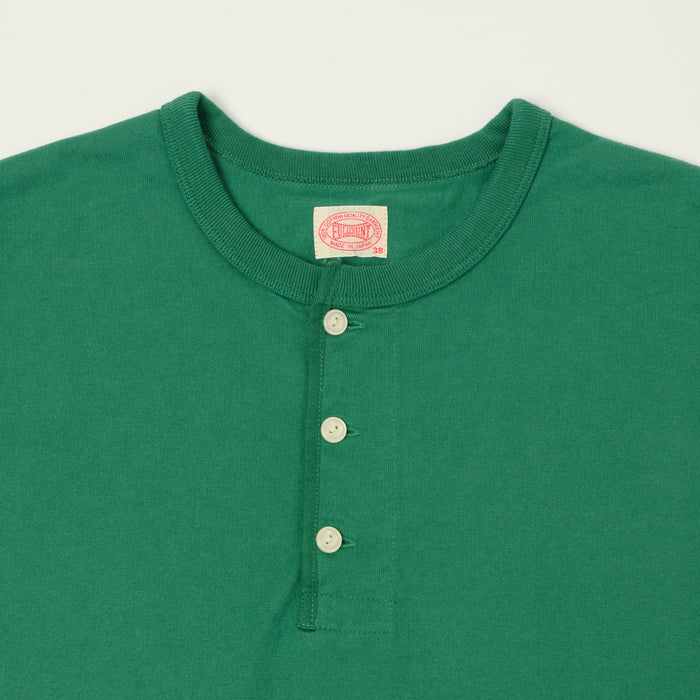 FULLCOUNT 5222H Flat Seam Heavyweight Henley - Green