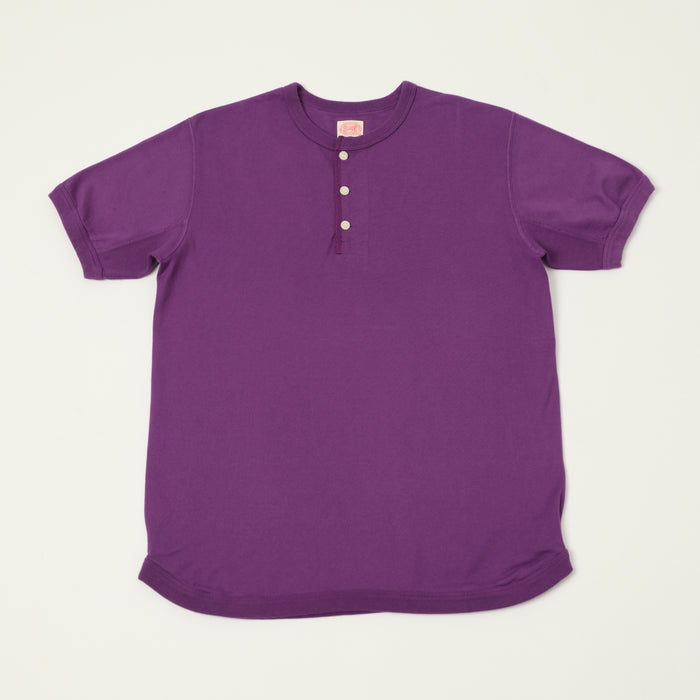 FULLCOUNT 5222H Flat Seam Heavyweight Henley - Purple