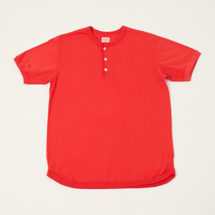 FULLCOUNT 5222H Flat Seam Heavyweight Henley - Red