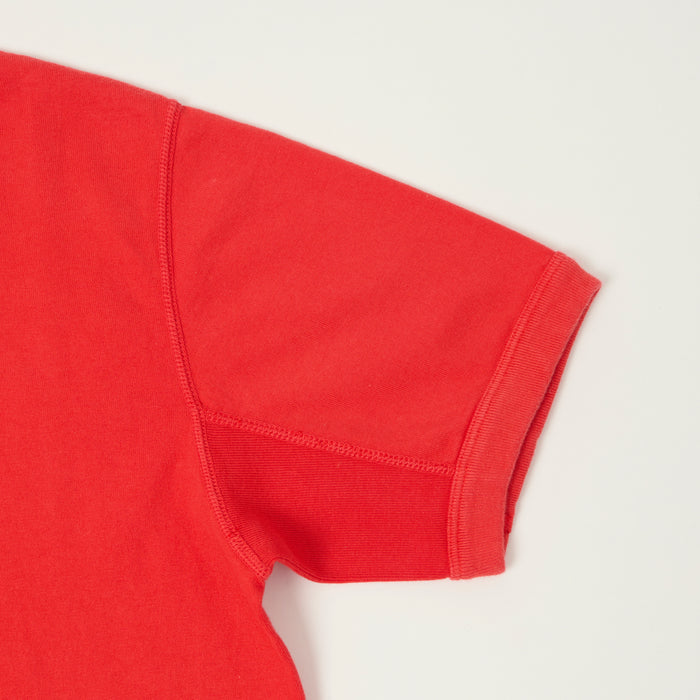 FULLCOUNT 5222H Flat Seam Heavyweight Henley - Red