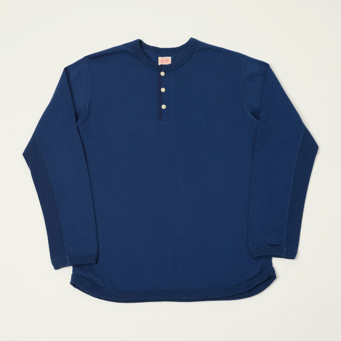 FULLCOUNT 5222LH Flat Seam Heavyweight Henley - Navy