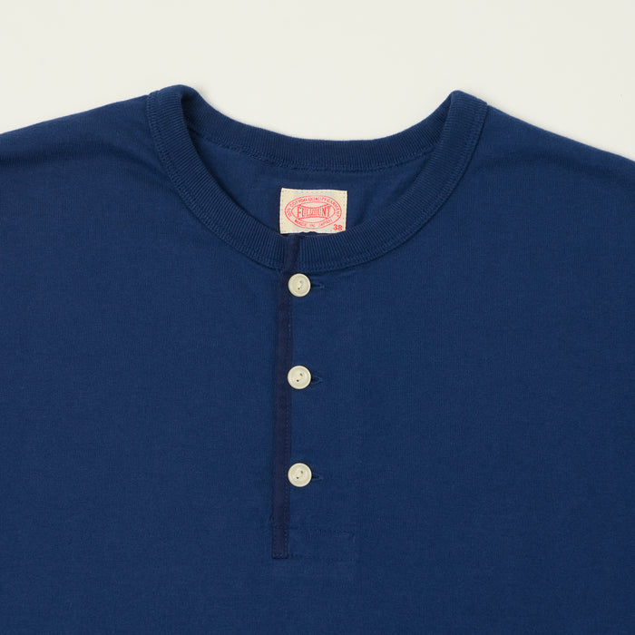 FULLCOUNT 5222LH Flat Seam Heavyweight Henley - Navy