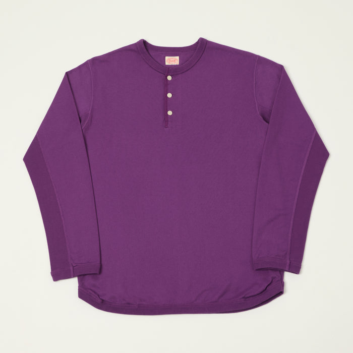 FULLCOUNT 5222LH Flat Seam Heavyweight Henley - Purple