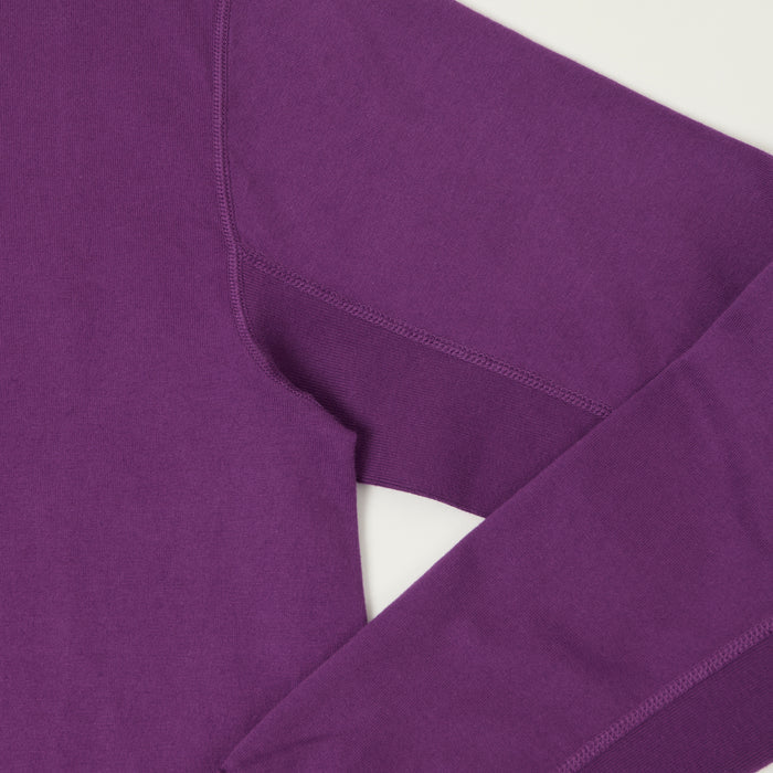 FULLCOUNT 5222LH Flat Seam Heavyweight Henley - Purple