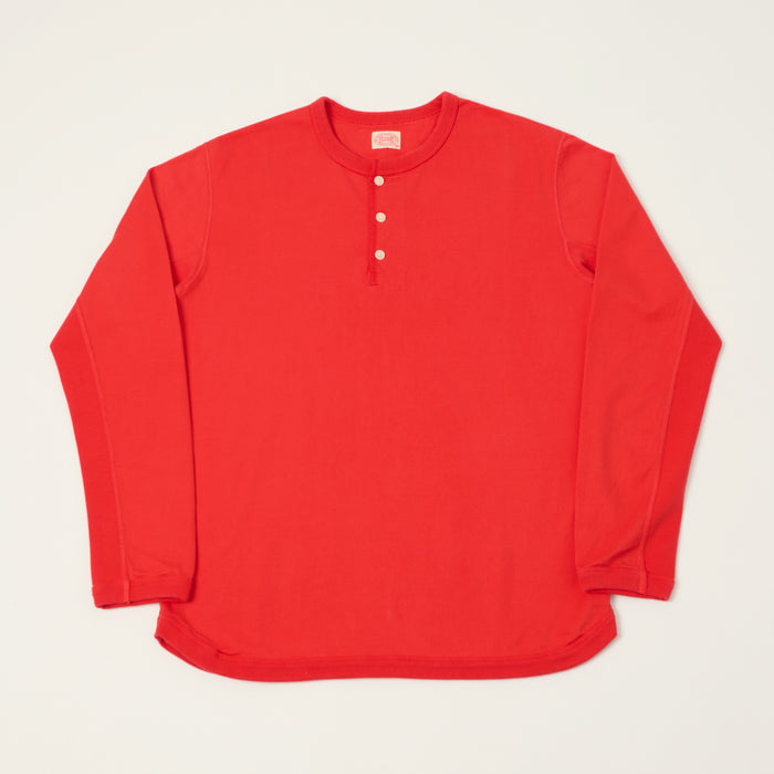 FULLCOUNT 5222LH Flat Seam Heavyweight Henley - Red