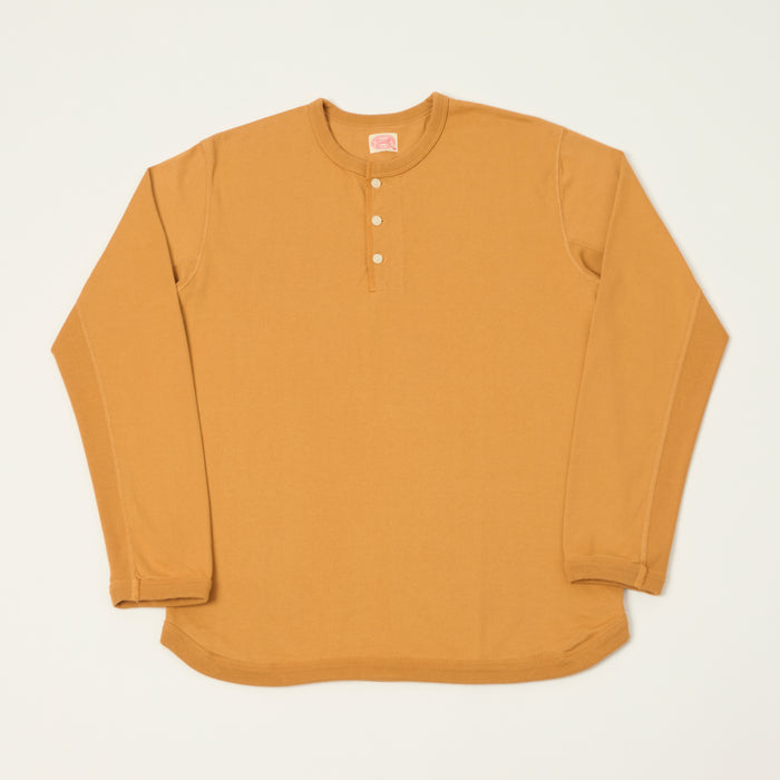 FULLCOUNT 5222LH Flat Seam Heavyweight Henley - Saffron