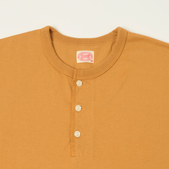 FULLCOUNT 5222LH Flat Seam Heavyweight Henley - Saffron