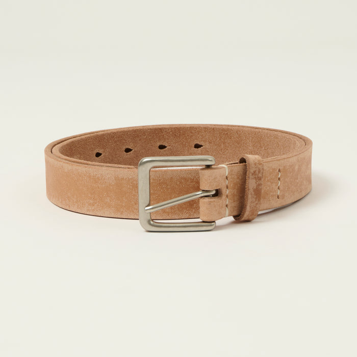 FULLCOUNT 6218 Wild Leather Narrow Belt - Natural
