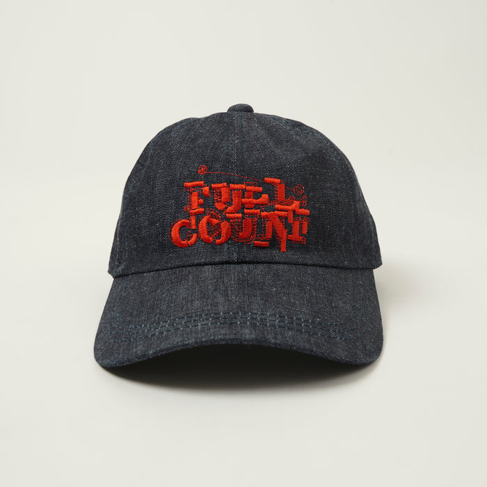 FULLCOUNT 6264 Six Panel Bootleg Logo Denim Cap - One Wash